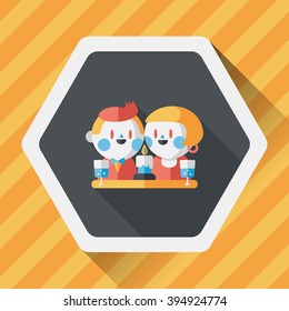 Valentine's day couple flat icon with long shadow,eps10