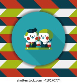 Valentine's day couple flat icon with long shadow,eps10