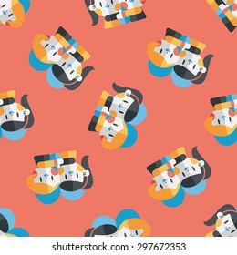 Valentine's day couple flat icon,eps10 seamless pattern background