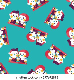Valentine's day couple flat icon,eps10 seamless pattern background