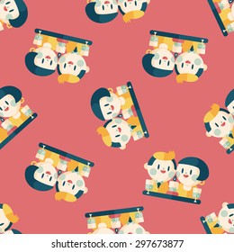 Valentine's day couple flat icon,eps10 seamless pattern background