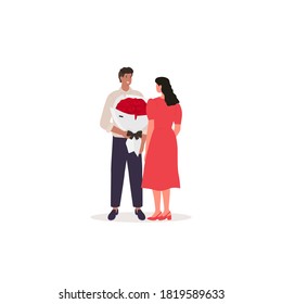 Valentines day couple. Happy man and woman together. Vector