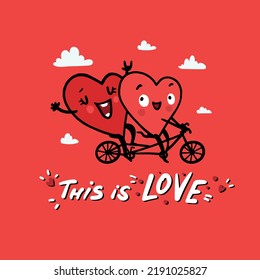 valentine's day couple hearts tshirt print graphic art illustration 