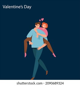 Valentine's day couple illustration art