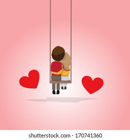 Valentines Day Couple - Isolated On Background - Vector Illustration, Graphic Design Editable For Your Design. Love Concept - Valentines Day