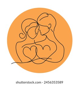 valentine's day couple in love vector LINE
