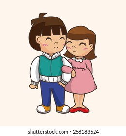 Valentine's day couple theme elements