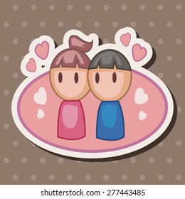 Valentine's day couple theme elements