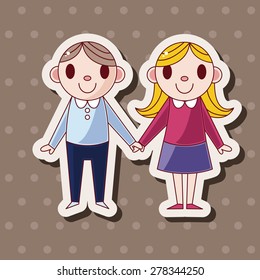 Valentine's day couple theme elements