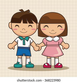 Valentine's day couple theme elements
