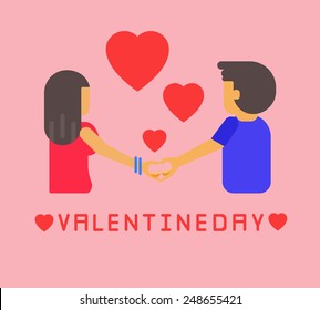 Valentines Day Couple - Vector Illustration, Graphic Design Editable For Your Design.