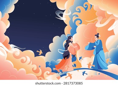 Valentine's Day couple vector illustration