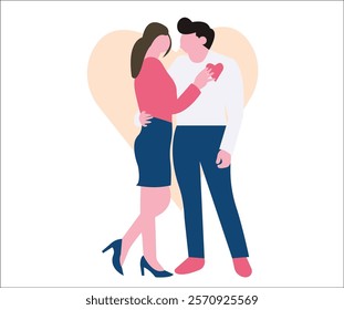 Valentines day couple vector illustrations.