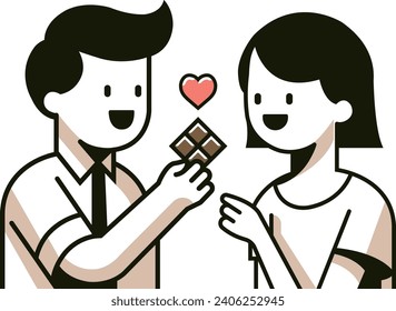 Valentine's Day couple, vector style, emoji style