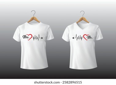 Valentine's Day Couple White T-Shirt designs free download