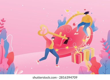 Valentine's Day Couple's Day Background Vector Illustration
