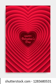 Valentines Day Cover Design. Vector template of invitation, flyer, poster or greeting card.