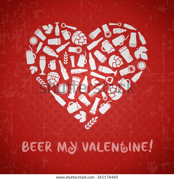 Valentines Day Craft Beer Poster Beer Stock Vector Royalty Free