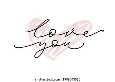 Carta artística creativa de San Valentín dibujada a mano. Ilustración vectorial. Matrimonio, amor, plantilla romántica. Te quiero con el corazón.