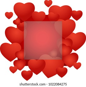 Valentine's Day Creative Background for different holiday titles with Red Hearts