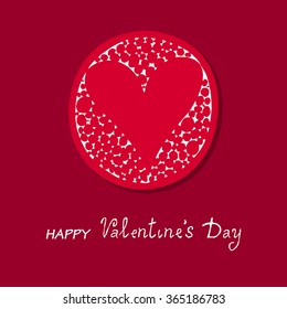 Valentines Day Creative Card Design, Beautiful heart, artistic pattern, retro and vintage style, Valentine's day elegant illustration