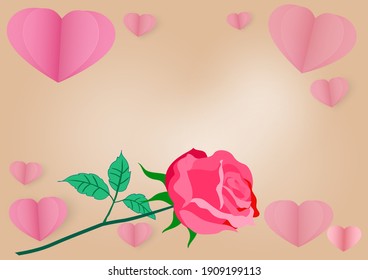 Valentinstag, kreatives Papier, auf herzhaft verziertem Hintergrund