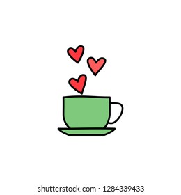 Valentine's Day, cup icon. Element of color Valentine's Day signs for mobile concept and web apps. Detailed Valentine's Day, cup icon can be used for web and mobile