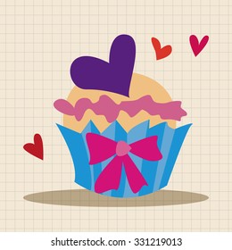 Valentine's Day cupcake flat icon elements background,eps10