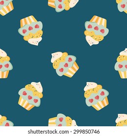Valentine's Day cupcake flat icon,eps10 seamless pattern background