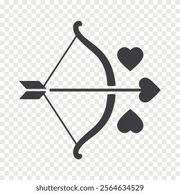 valentines day cupid bow and arrow icon