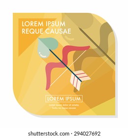 valentine's day Cupid bow and arrow flat icon with long shadow,eps10
