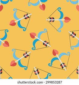 valentine's day Cupid bow and arrow  seamless pattern background