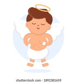 Día de San Valentín. Un chico estúpido se levanta en el aire con una sonrisa en su cara. Se puede usar en postales, sitios web, banners web.