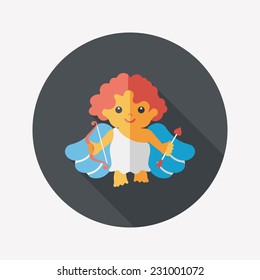 Valentine's Day cupid flat icon with long shadow,eps10