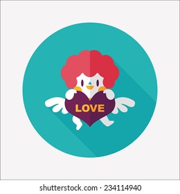 Valentine's Day cupid flat icon with long shadow,eps10 