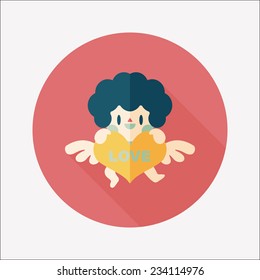 Valentine's Day cupid flat icon with long shadow,eps10 