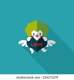 Valentine's Day cupid flat icon with long shadow,eps10 