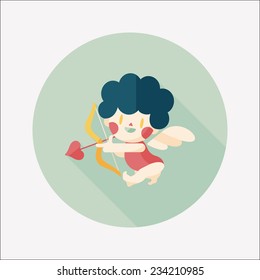 Valentine's Day cupid flat icon with long shadow,eps10 