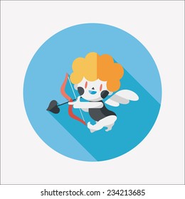 Valentine's Day cupid flat icon with long shadow,eps10 