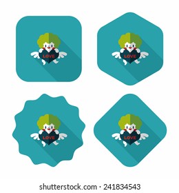 Valentine's Day cupid flat icon with long shadow,eps10