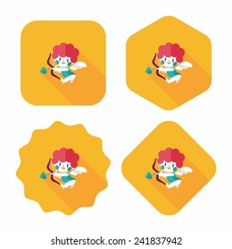 Valentine's Day cupid flat icon with long shadow,eps10