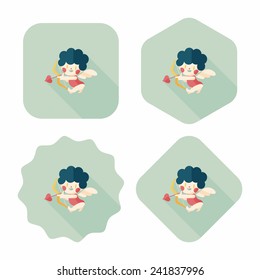 Valentine's Day cupid flat icon with long shadow,eps10