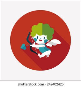 Valentine's Day cupid flat icon with long shadow,eps10