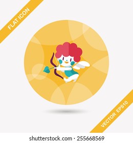 Valentine's Day cupid flat icon with long shadow,eps10