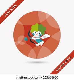 Valentine's Day cupid flat icon with long shadow,eps10