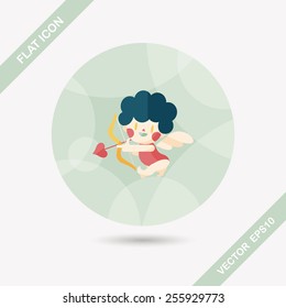 Valentine's Day cupid flat icon with long shadow,eps10
