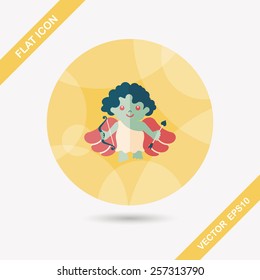 Valentine's Day cupid flat icon with long shadow,eps10
