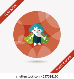 Valentine's Day cupid flat icon with long shadow,eps10