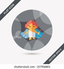 Valentine's Day cupid flat icon with long shadow,eps10