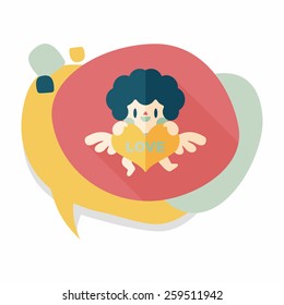 Valentine's Day cupid flat icon with long shadow,eps10